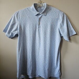 Peter Millar Summer Comfort Polo Shirt Men's Size Large Blue The Reunion Golf